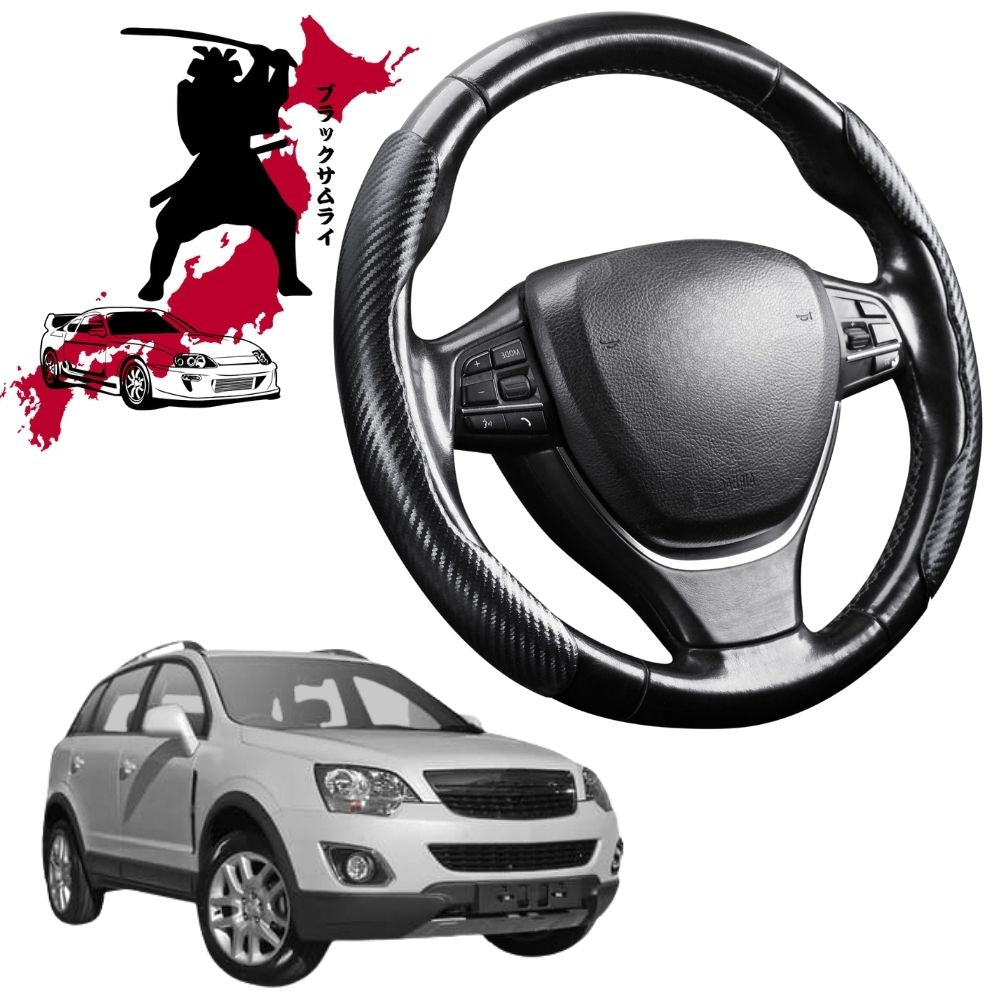 Black Samurai Segmented Steering Wheel Cover for Holden Captiva 5 2015 - 2018 CG II