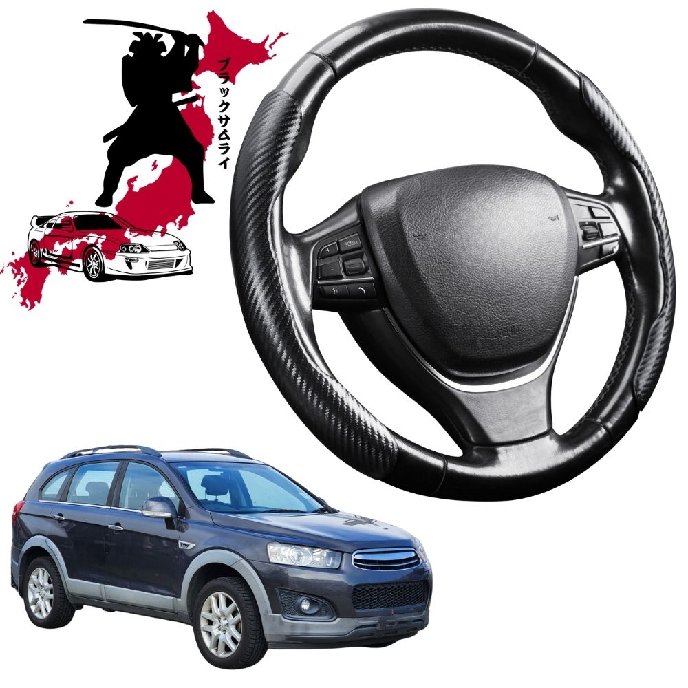 Black Samurai Segmented Steering Wheel Cover for Holden Captiva 7 2009 - 2015 CG, CG II