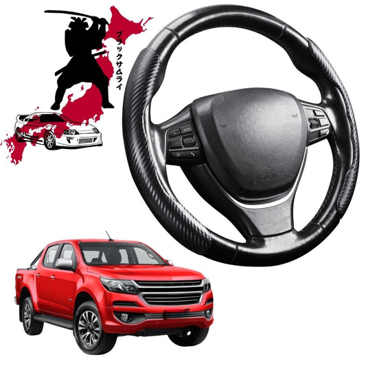 Black Samurai Segmented Steering Wheel Cover for Holden Colorado Ute Dual Cab 2012 - 2020 VE, VF