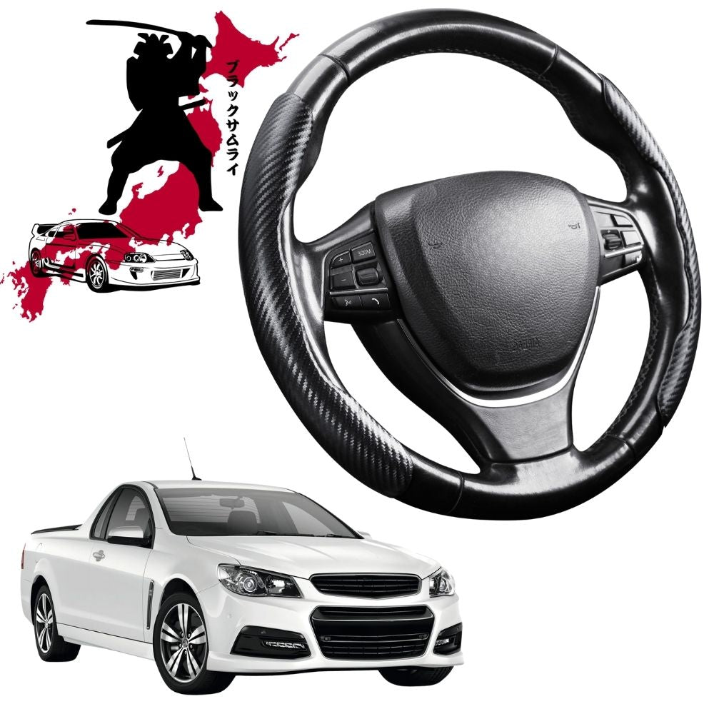 Black Samurai Segmented Steering Wheel Cover for Holden Commodore Ute Single Cab 2018 - 2020 (ZB)