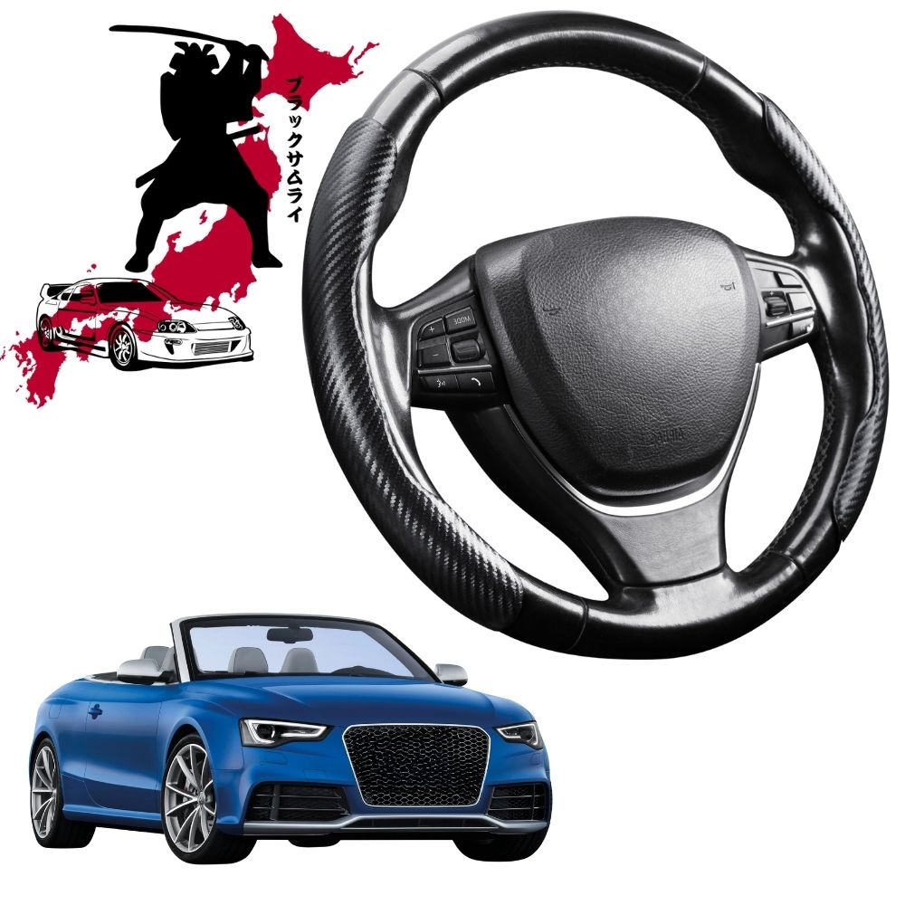 Black Samurai Segmented Steering Wheel Cover for Audi A5 S5 RS5 2017 - Current (Coupe/Cabriolet)