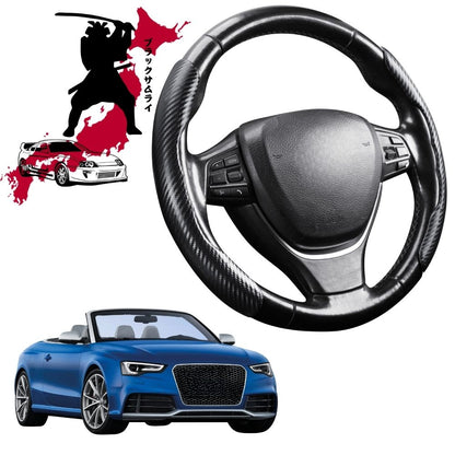 Black Samurai Segmented Steering Wheel Cover for Audi A5 S5 RS5 2017 - Current (Coupe/Cabriolet)