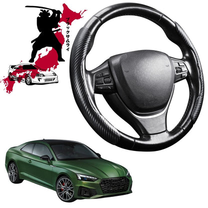 Black Samurai Segmented Steering Wheel Cover for Audi A5 S5 RS5 2017 - Current F5