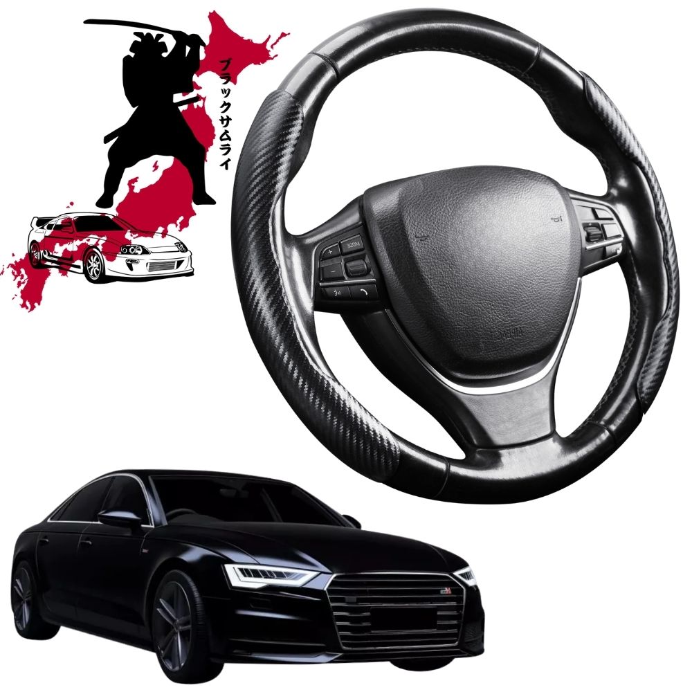 Black Samurai Segmented Steering Wheel Cover for Audi A6 S6 RS6 2011 - 2018 (C7)