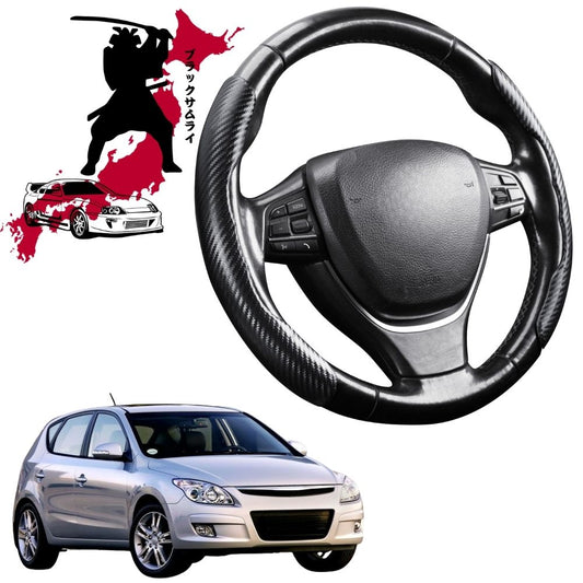 Black Samurai Segmented Steering Wheel Cover for Hyundai i30 2007 - 2012 FD