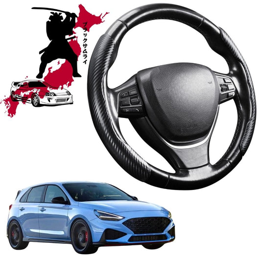 Black Samurai Segmented Steering Wheel Cover for Hyundai i30 N 2021 - Current Hatch Fastback