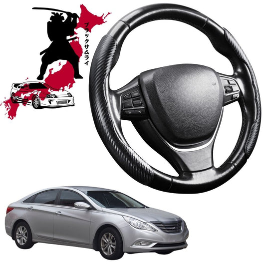 Black Samurai Segmented Steering Wheel Cover for Hyundai i45 2010 - 2014 YF