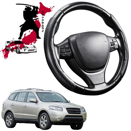 Black Samurai Segmented Steering Wheel Cover for Hyundai Santa Fe 2006 - 2012 CM