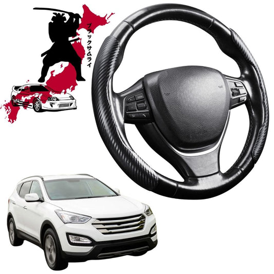 Black Samurai Segmented Steering Wheel Cover for Hyundai Santa Fe 2012 - 2018 (DM)