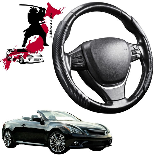 Black Samurai Segmented Steering Wheel Cover for Infiniti Q60 2014 - Current Convertible