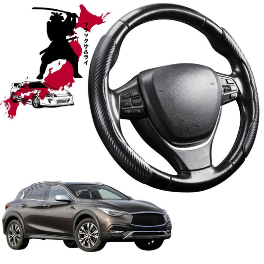 Black Samurai Segmented Steering Wheel Cover for Infiniti QX30 2016 - 2020