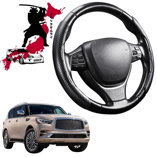 Black Samurai Segmented Steering Wheel Cover for Infiniti QX80 2015 - 2020 Y62
