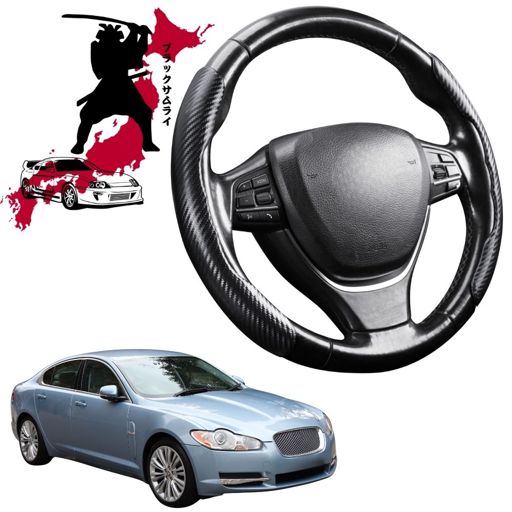 Black Samurai Segmented Steering Wheel Cover for Jaguar XF 2007 - 2015 (X250)