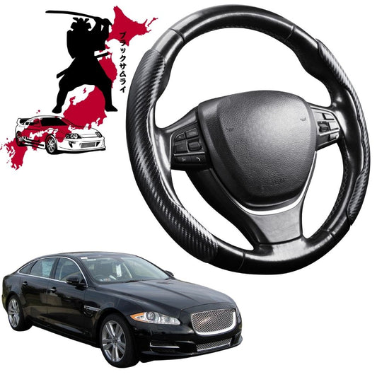 Black Samurai Segmented Steering Wheel Cover for Jaguar XJ 2010 - 2021 Standard Wheel