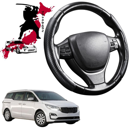 Black Samurai Segmented Steering Wheel Cover for Kia Carnival 2015 - 2020 (YP)