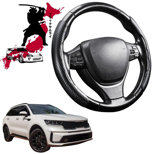 Black Samurai Segmented Steering Wheel Cover for Kia Sorento 2021 - Current (MQ4)