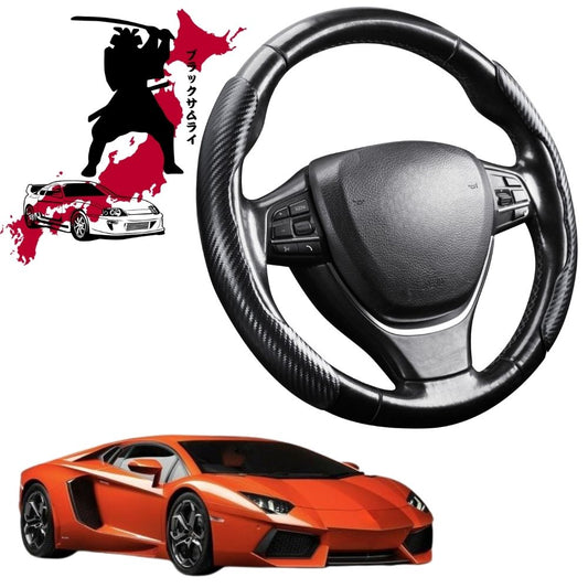 Black Samurai Segmented Steering Wheel Cover for Lamborghini Aventador 2011 - Current