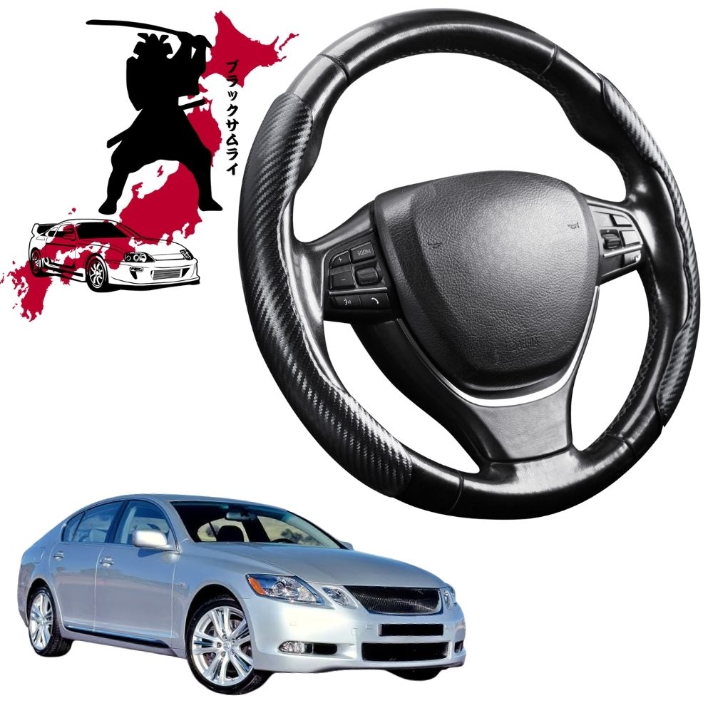 Black Samurai Segmented Steering Wheel Cover for Lexus GS 2005 - 2011