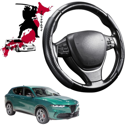 Black Samurai Segmented Steering Wheel Cover for Alfa Romeo Tonale 2023 - Current (965)