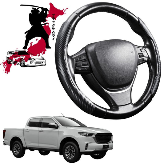 Black Samurai Segmented Steering Wheel Cover for Mazda BT-50 Dual Cab 2020 - 2024 (TF)