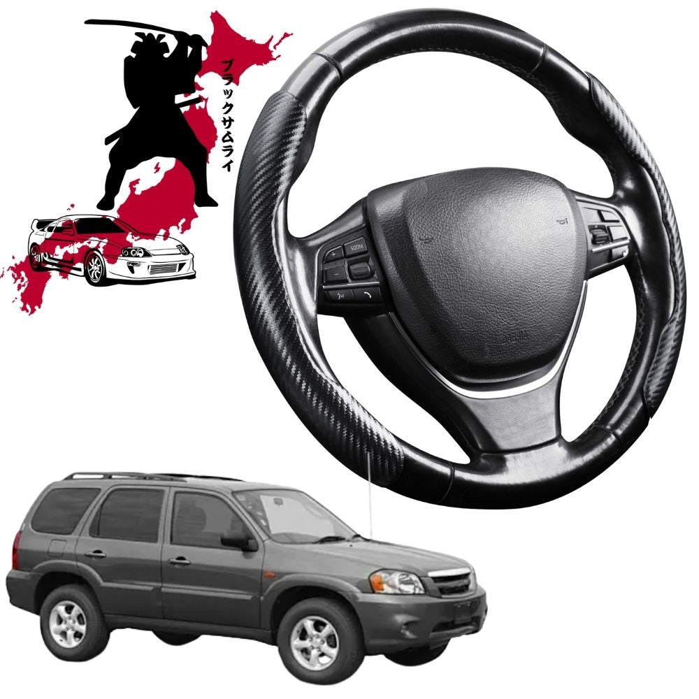 Black Samurai Segmented Steering Wheel Cover for Mazda Tribute 2007 - 2011