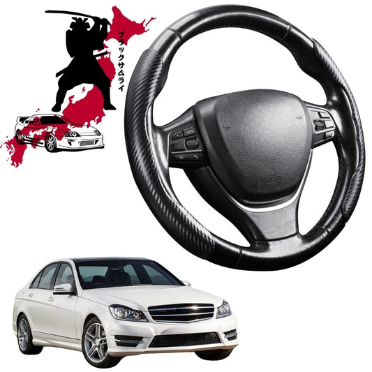 Black Samurai Segmented Steering Wheel Cover for Mercedes-Benz C-class 2007 - 2014 Sedan (W204)
