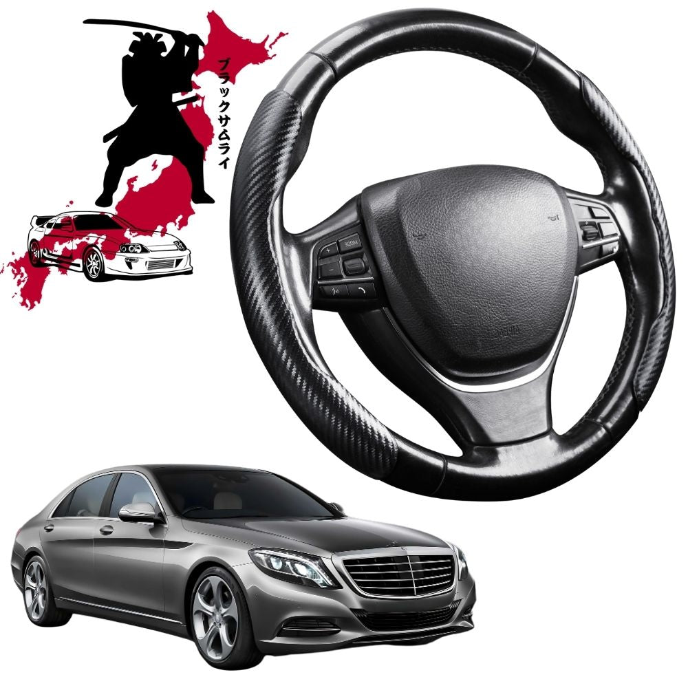Black Samurai Segmented Steering Wheel Cover for Mercedes-Benz S-class 2014 - 2020 Sedan Long