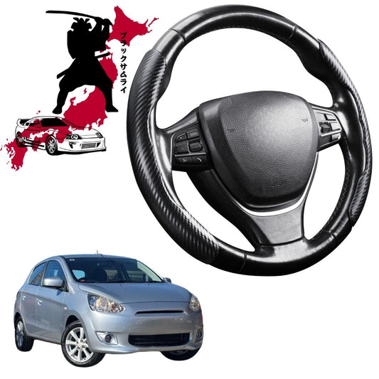 Black Samurai Segmented Steering Wheel Cover for Mitsubishi Mirage 2012 - Current LA