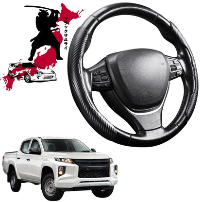 Black Samurai Segmented Steering Wheel Cover for Mitsubishi Triton Club Cab 2015 - 2023 (MQ MR)