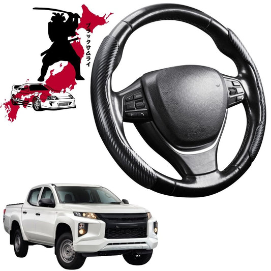 Black Samurai Segmented Steering Wheel Cover for Mitsubishi Triton Club Cab 2015 - 2023 (MQ MR)