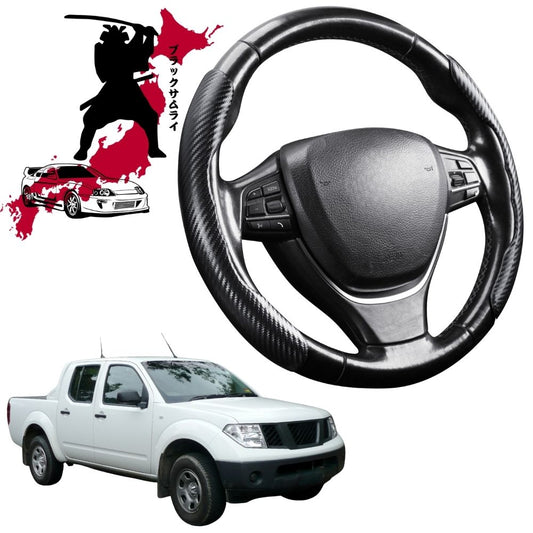 Black Samurai Segmented Steering Wheel Cover for Nissan Navara Single Cab 2005 - 2014 (D40 ST/STX)
