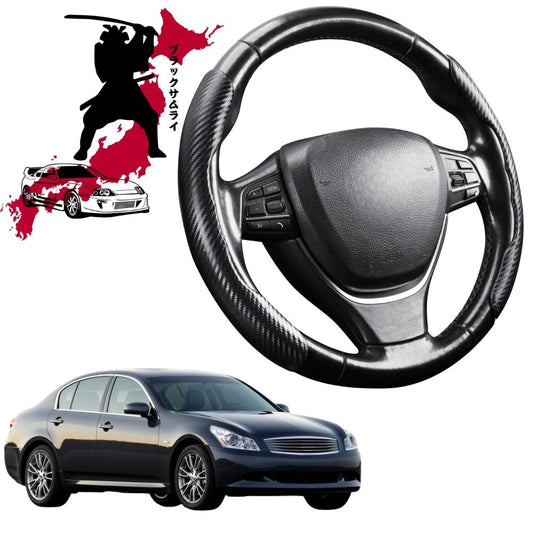 Black Samurai Segmented Steering Wheel Cover for Nissan Skyline 2006 - 2014 (V36)