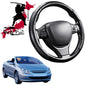 Black Samurai Segmented Steering Wheel Cover for Peugeot 307 2001 - 2008 CC Cabriolet