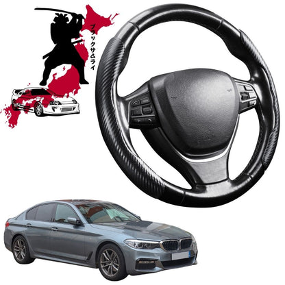 Black Samurai Segmented Steering Wheel Cover for BMW 5 Series 2017 - 2023 (G30 G31 G38)