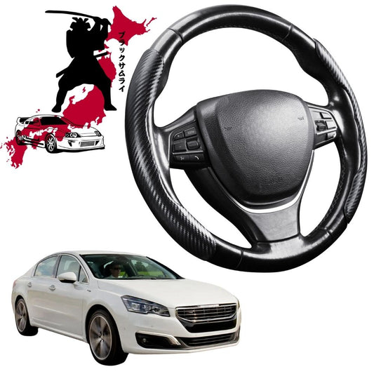 Black Samurai Segmented Steering Wheel Cover for Peugeot 508 2010 - 2018 (W23)