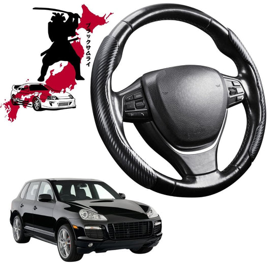 Black Samurai Segmented Steering Wheel Cover for Porsche Cayenne 2002 - 2010 9PA, 9PA Facelift