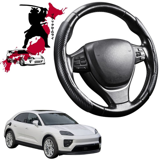Black Samurai Segmented Steering Wheel Cover for Porsche Macan 2014 - 2023 95B