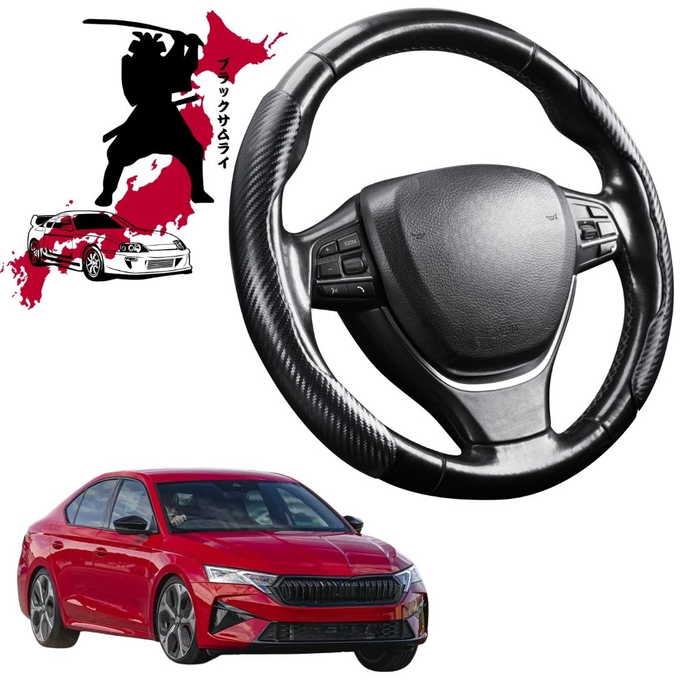 Black Samurai Segmented Steering Wheel Cover for Skoda Octavia 2020 - Current NX