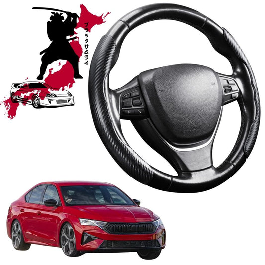 Black Samurai Segmented Steering Wheel Cover for Skoda Octavia 2020 - Current NX