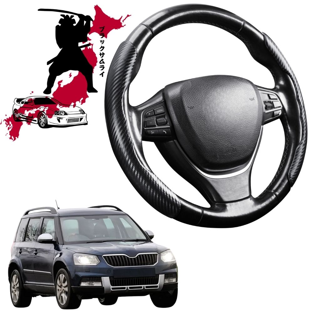 Black Samurai Segmented Steering Wheel Cover for Skoda Yeti 2009 - 2017