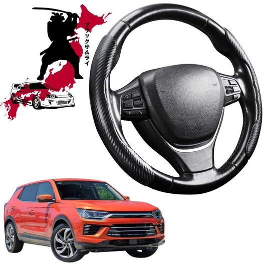 Black Samurai Segmented Steering Wheel Cover for SsangYong Korando 2019 - Current C300
