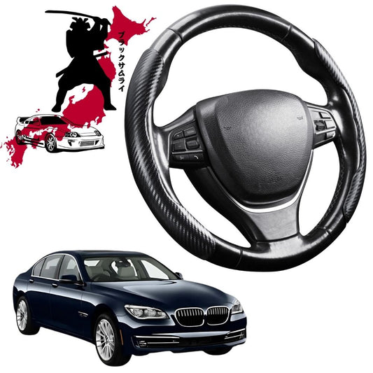 Black Samurai Segmented Steering Wheel Cover for BMW 7 Series 2009 - 2015 (F01 F02 F03 F04)
