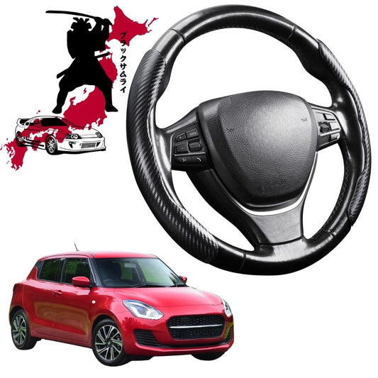 Black Samurai Segmented Steering Wheel Cover for Suzuki Swift 2017 - 2024 (FZ, AZ)