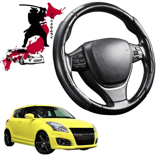 Black Samurai Segmented Steering Wheel Cover for Suzuki Swift Sport 2012 - 2017 (FZ)