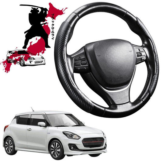 Black Samurai Segmented Steering Wheel Cover for Suzuki Swift Sport 2017 - Current (AZ)