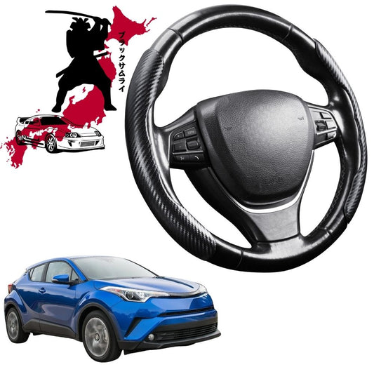 Black Samurai Segmented Steering Wheel Cover for Toyota C-HR 2017 - 2023 AX10, AX50, Facelift