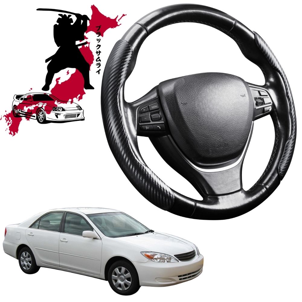Black Samurai Segmented Steering Wheel Cover for Toyota Camry 2002 - 2006 (XV30)