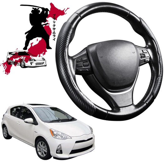 Black Samurai Segmented Steering Wheel Cover for Toyota Prius C 2012 - 2020 NHP10