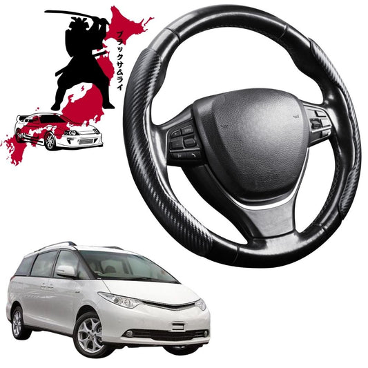 Black Samurai Segmented Steering Wheel Cover for Toyota Tarago 2006 - 2020 (Estima) 8 Seater