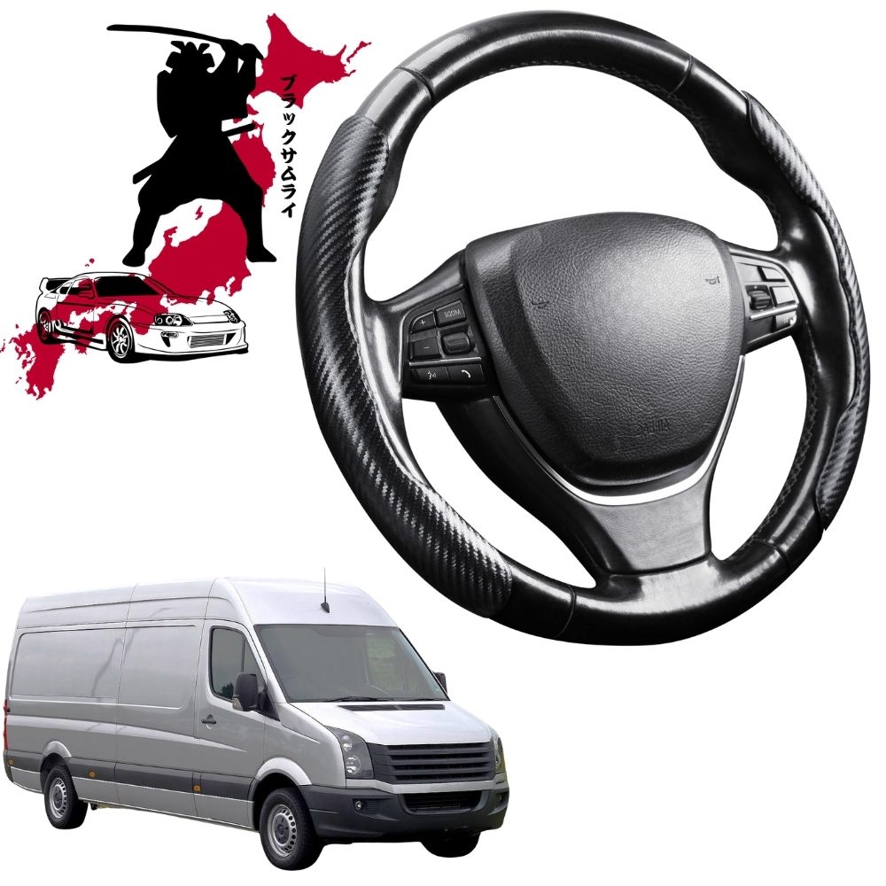 Black Samurai Segmented Steering Wheel Cover for VolksWagen Crafter 2006 - 2017 (Typ 2E/2F)